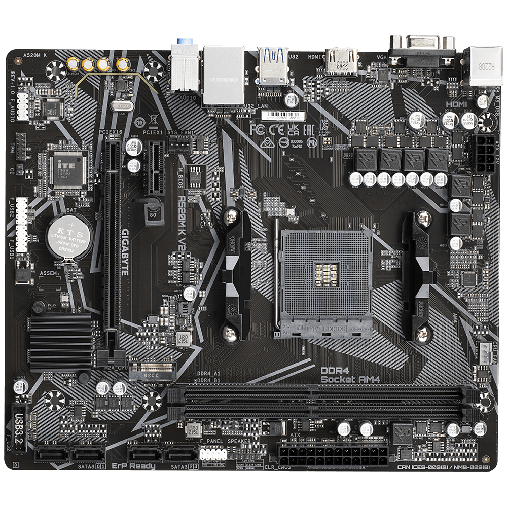 Mother Gigabyte A520M K V2 DDR4 AM4 (Serie 3000/4000/5000)