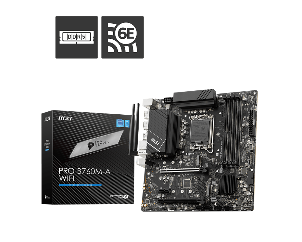 Mother MSI PRO B760M-A WIFI DDR5 1700 (12va/13va/14va Gen) (9572)