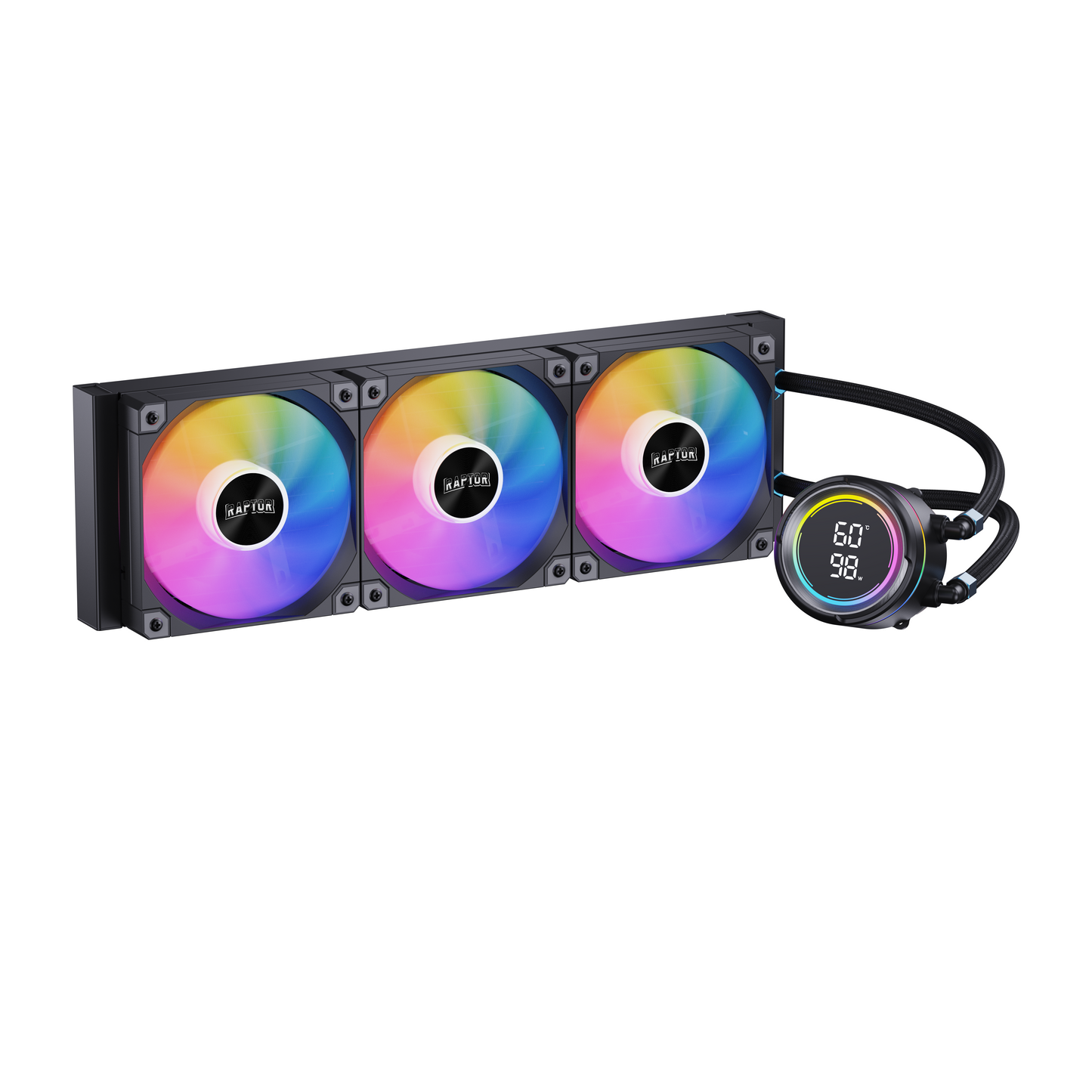 Water Cooling Raptor Aqua Pro 360 Display 3x CPU Cooler 360mm Negro (7688)