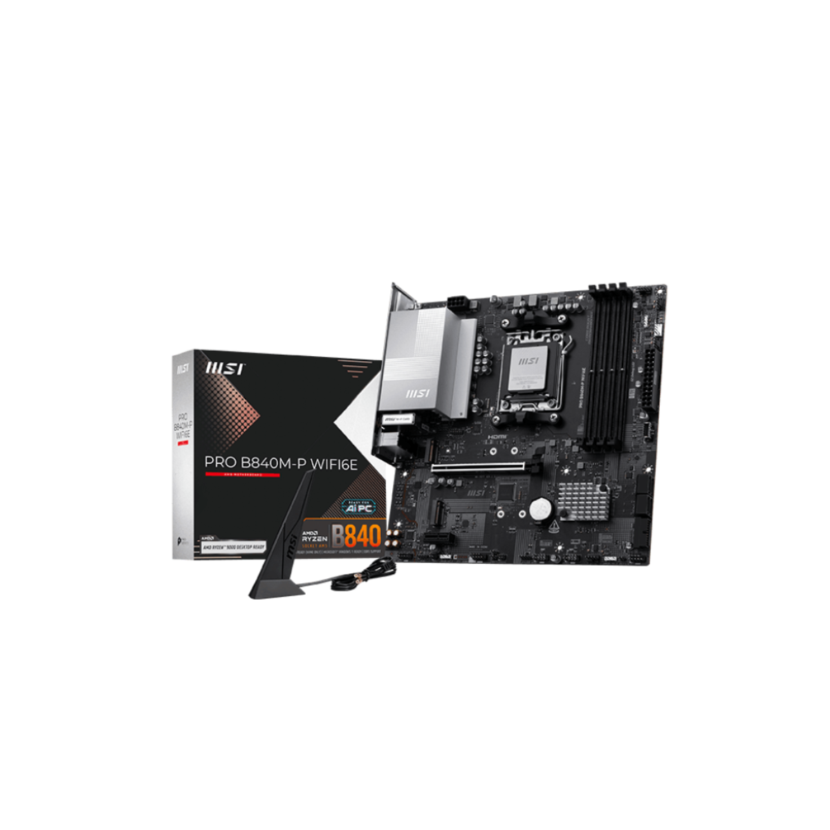 Mother MSI PRO B840M-P WIFI6E DDR5 AM5 (Serie 7000/8000/9000)