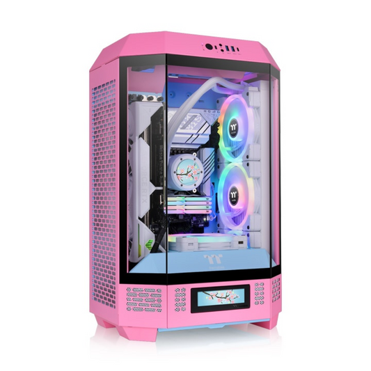 Gabinete TT The Tower 300 Mid-Tower TG x3 Fan x2 Bubble Pink (3222)
