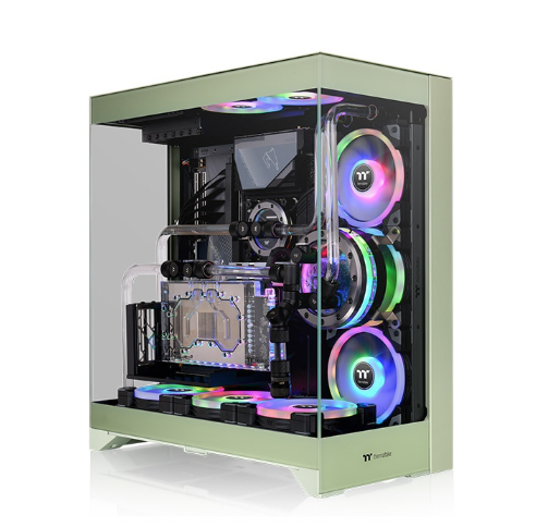 Gabinete TT CTE 550 Mid-Tower TG x3 Matcha Green (7091)
