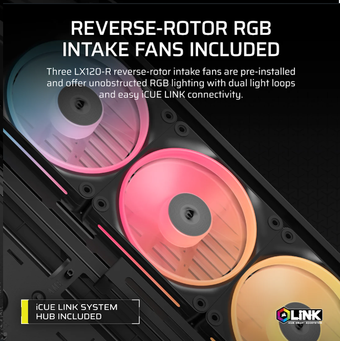 Gabinete Corsair FRAME 4500X LX-R RGB Mid-Tower TG Black
