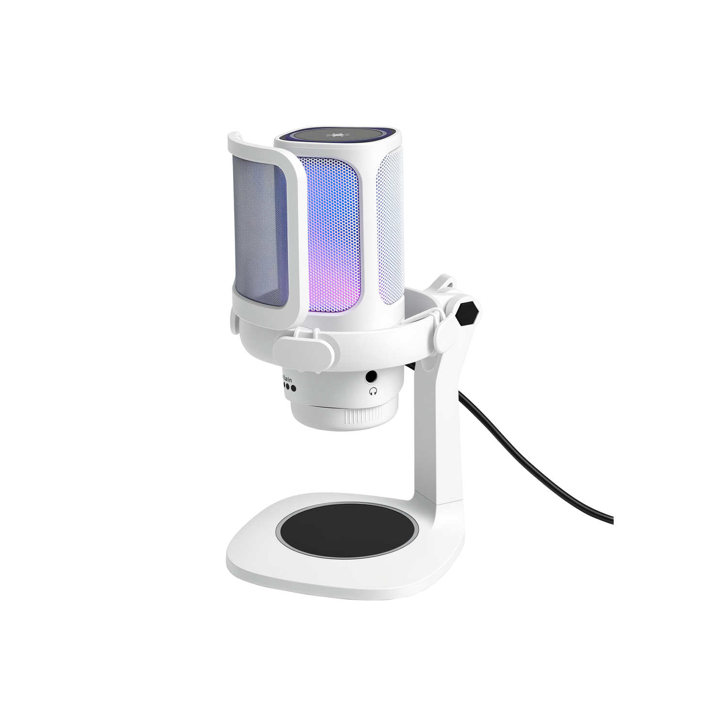 Microfono Raptor Vox RGB USB p/Streaming White (2906)