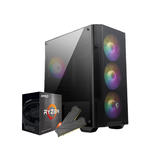 PC Gamer Armada. Ryzen 5 5600GT | Mother Gigabyte A520M K V2 | SSD 480GB | 16GB DDR4 | Fuente de 600W | Gabinete MSI MAG FORGE M100A Acrilico Mid-Tower Fan RGB x4